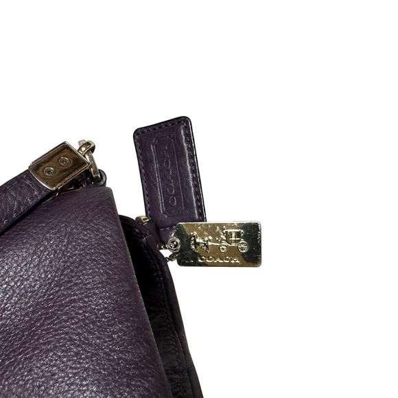 Coach Madison Phoebe Purple Pebbled Leather 3 Compartment Silver Hardware - Picture 8 of 12